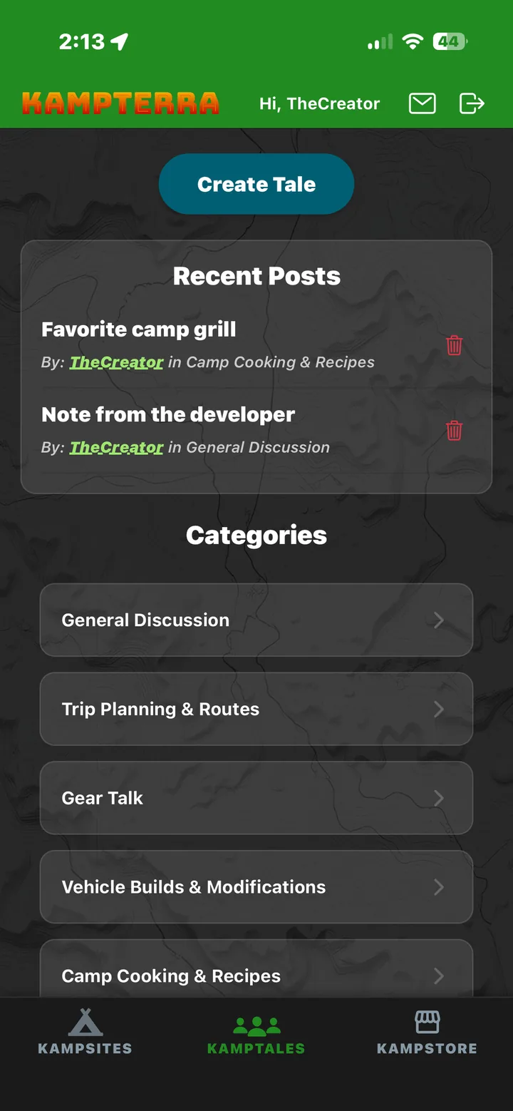 KampTales forum categories